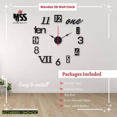 Analog Stylish 3D MDF wall clock