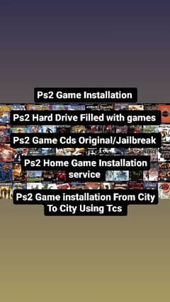 PS2 Game Installation/Hard Drive with games/Game Cds/ Custom games