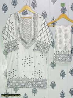 2 Pcs Women's Stitched Linen

Printed Suit