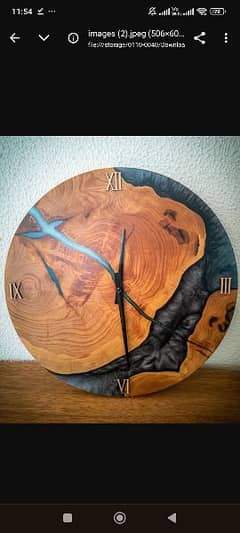 16 inches Epoxy wooden wall clock