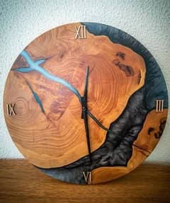 16 inches Epoxy wooden wall clock