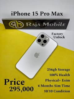 iPhone 15Promax Factory Unlocked Physical+Esim 256gb
