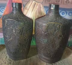 Antique bealutiful crafted heavy brass bottles What's app 03071138819