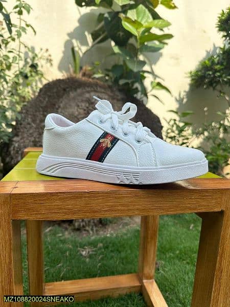 Men's Rexine Comfortable Sneakers In White And Black Colour 2