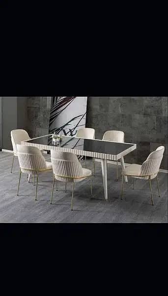 Dining table / 6 chairs dinning table / Dining table with 6 chairs 9