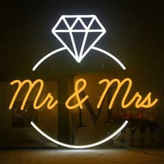 CUSTOMIZED NEON LIGHT NAME SIGN BOARD FOR COUPLE WEDDING GIFT LED