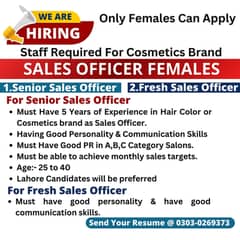 Sales Officers Females Required For Italian Hair Color Brand