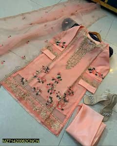 Women's stitched organza embroidered suit