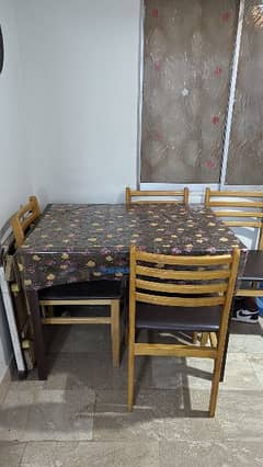 wooden dining table 4 chairs