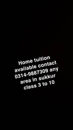 Home Tuition Available Contact Me