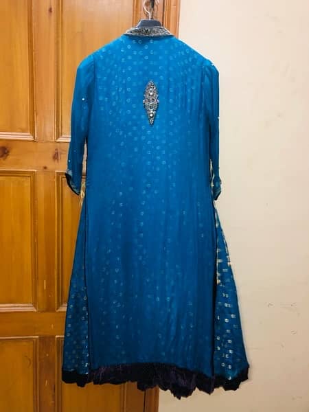 zinc blue frock 3 pcs pure chiffon dress ada hand work 9