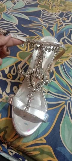 beautiful silver high heels