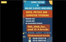Home tutor Teacher & online tutor available