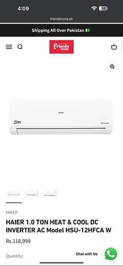 Haier AC 1 Ton Only 2 Days Used Long Throw