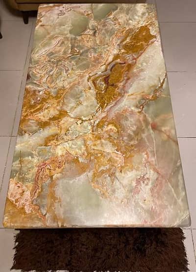 Onyx Marble table top with metal stand for sale