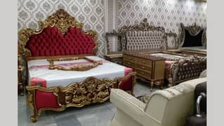 luxury bed/bedset/kingsize double bed/wooden bedset /dressing table