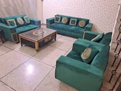 Green valvet sofa set