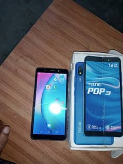 tecno pop 3 with box and charger
