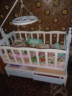 Baby wooden sheet swing with mosquito net