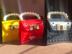 mini silicon bags for girls in yellow, red, blqck colours