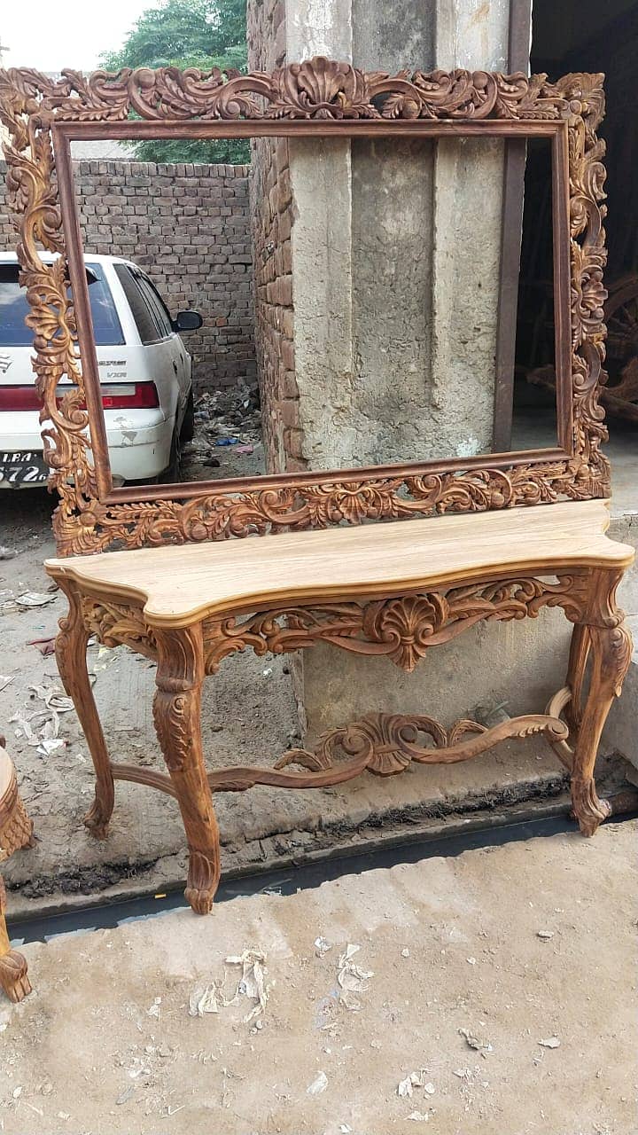 Chinoti,Victorian,Hand Carving Wooden Consoles With Frame 5
