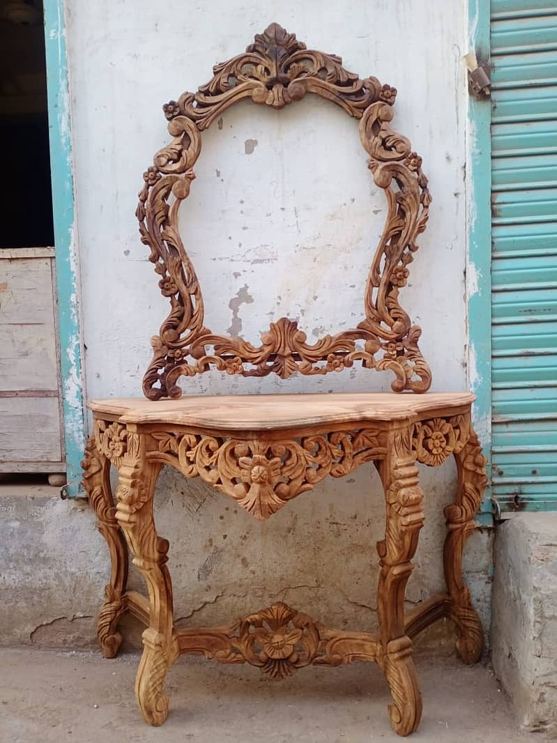 Chinoti,Victorian,Hand Carving Wooden Consoles With Frame 8