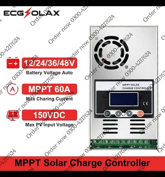 MPPT Solar  inverter Controller 60A Battery Charger 12V 24V 36V 3