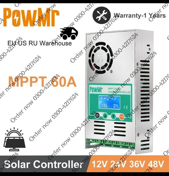 MPPT Solar  inverter Controller 60A Battery Charger 12V 24V 36V 4