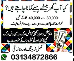 Online work for male & female staff required