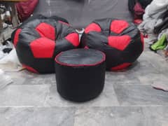 football style bean bag chair with stool parachute
