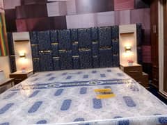 king size bed and side tables without mattres make to order
