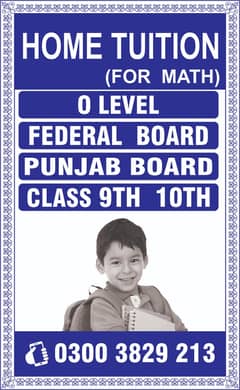 Home Tuition available for Mathematics in Askari 10 and Cantt Lahore.