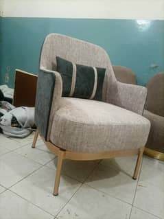 Italian Modern Beige Fabric Single Sofa Chair