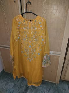 yellow with beautiful embroidery