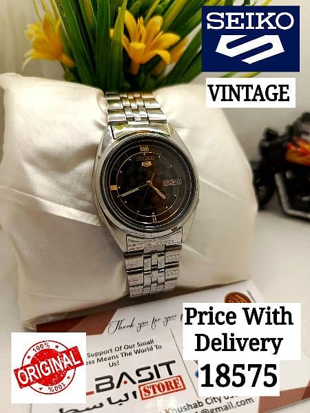 SEIKO 5 CITIZENS ORIENT AUTOMATIC MEN WRIST WATCH 03161737353 9