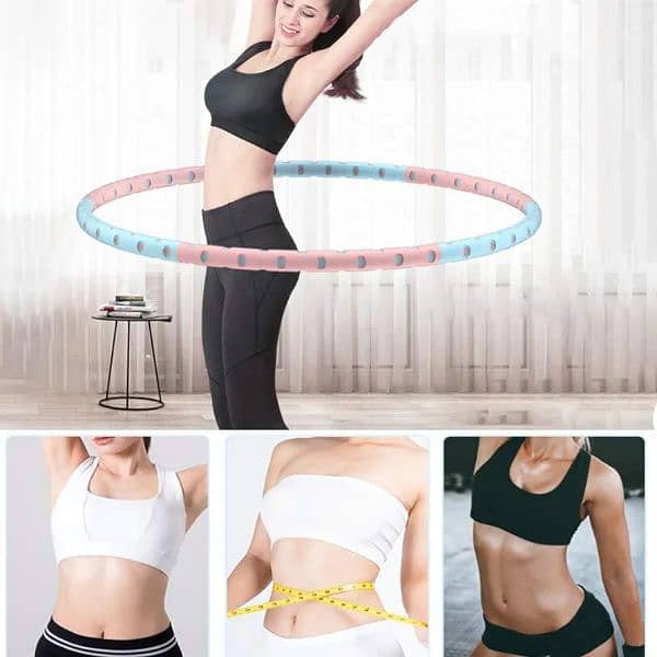 Azanaz Weighted Hula Hoops 94cm In Diameter 6 Sections Detachable 0