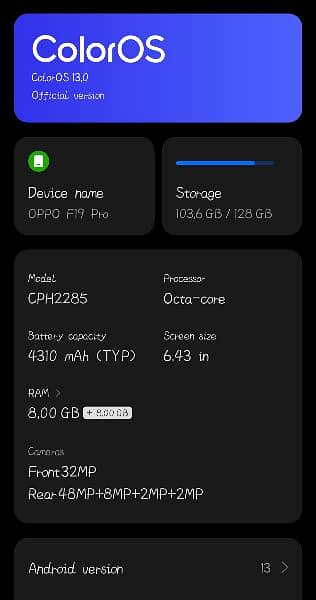 OPPO F19 Pro ( 8+8GB, 128GB ) 4