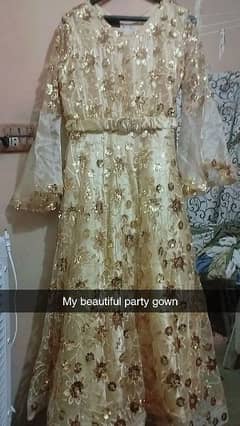 golden beautiful gown