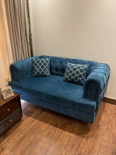 Turquoise Sofa Set and Chair
