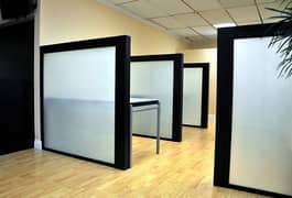 Glass partition,Window blinds,media wall,Galss paper,vinyl flooring,tv