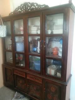 kitchen showcase made by wood . urgent sale (lush condition )