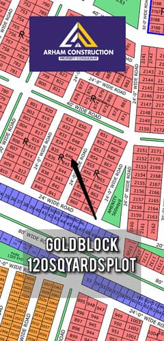 North Town Residency Phase 1 GOLD BLOCK 120 Sq Yards Plot