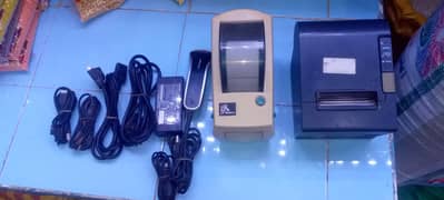 THERMAL PRINTER + BAD CODE PRINTER + BARCODE SCANNER + POWER CABLES