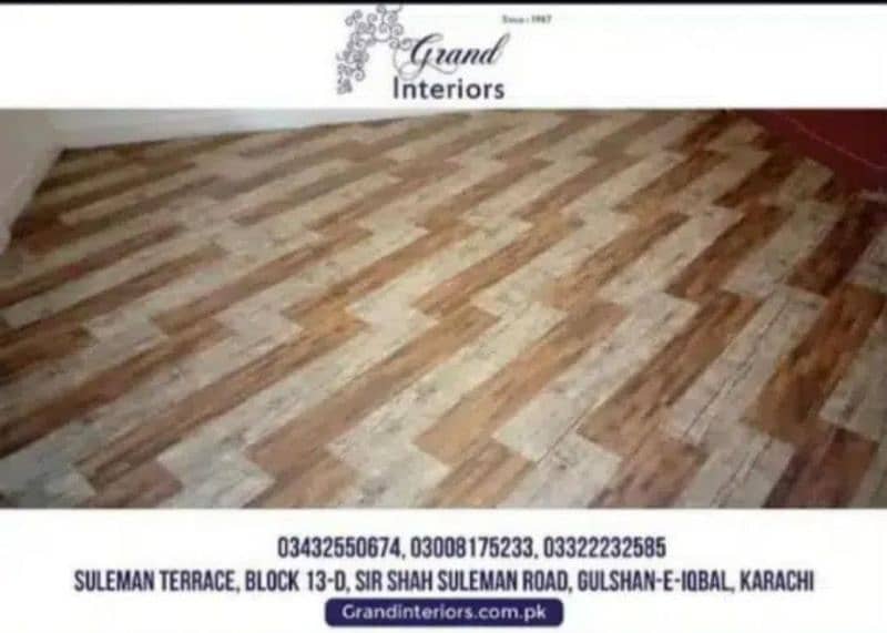 Vinyl flooring wooden floor pvc laminated spc floor by Grand interiors 2