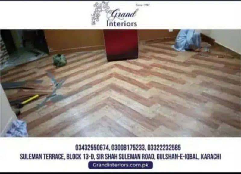 Vinyl flooring wooden floor pvc laminated spc floor by Grand interiors 3