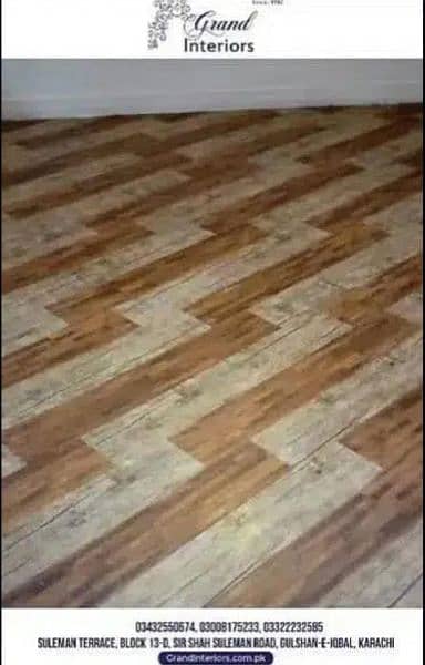 Vinyl flooring wooden floor pvc laminated spc floor by Grand interiors 4