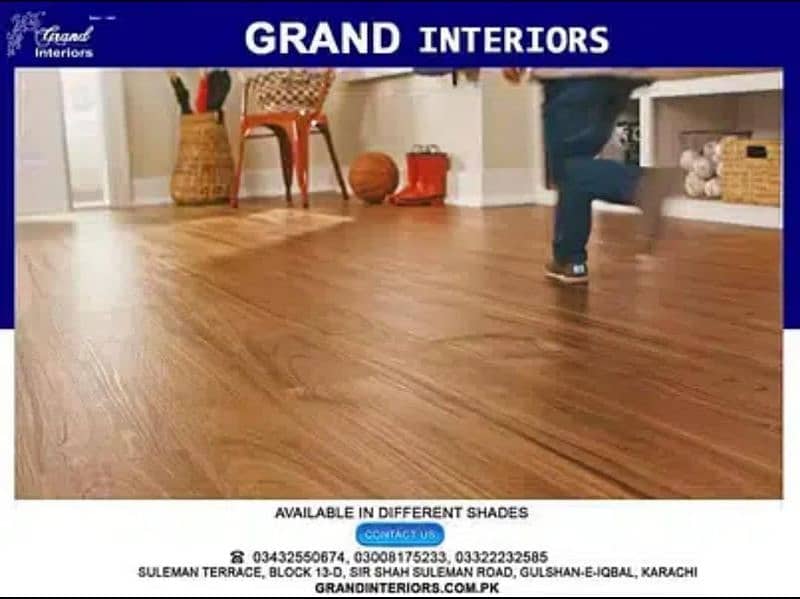 vinyl flooring wooden floor pvc laminated spc floor by Grand interiors 0