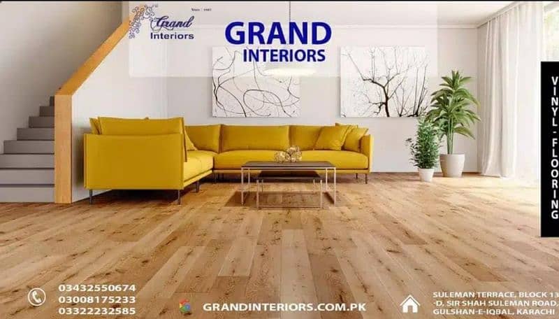 vinyl flooring wooden floor pvc laminated spc floor by Grand interiors 1