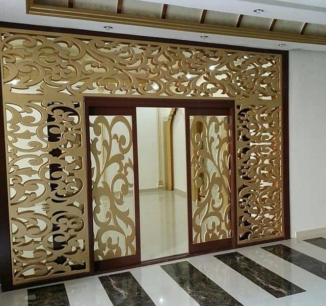 CNC partition,mdf hdf work,gypsum false ceiling,POP,pvc,wooden work 0