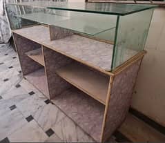 Shop Counter (Wooden from bottom + Glass on top)